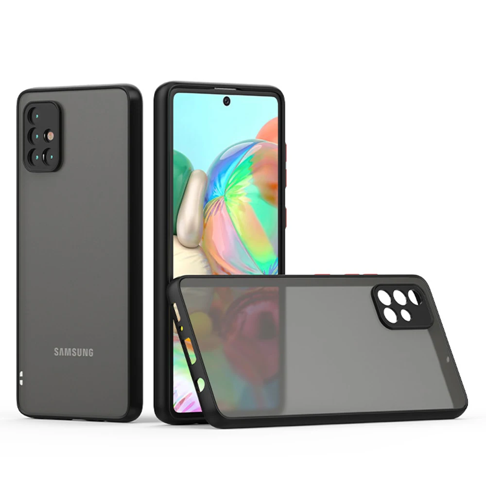 

Lens Protection Phone Case For Samsung Galaxy A72 A52 A42 A32 M30S M30 S20 S10 Plus PC Matte Back Cover TPU Bumper Case