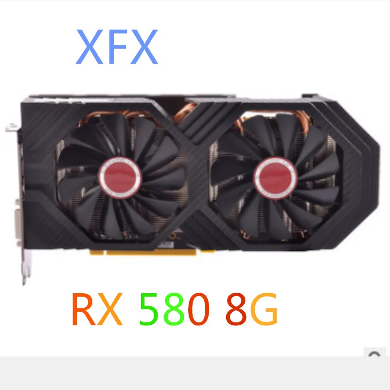 Бывшая в употреблении видеокарта XFX RX 580 8 Гб бит GDDR5 для настольного ПК игровая не