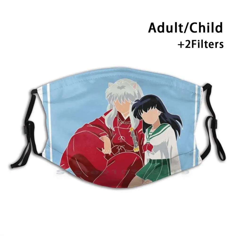 Многоразовая маска Inuyasha с принтом Pm2.5 фильтрующая для лица детей аниме Япония