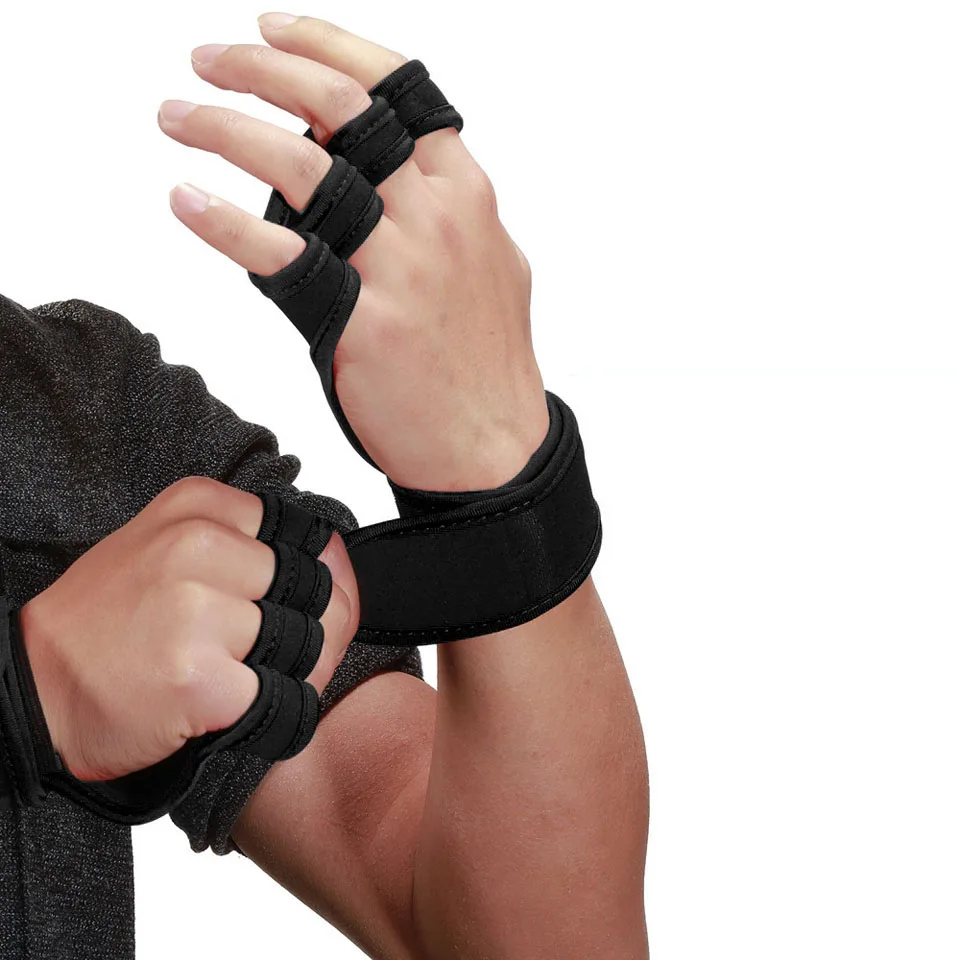 Half Finger Gym Fitness Gloves Hand Palm Protector with Wrist Wrap Support Workout Power Weight Lifting | Спорт и развлечения