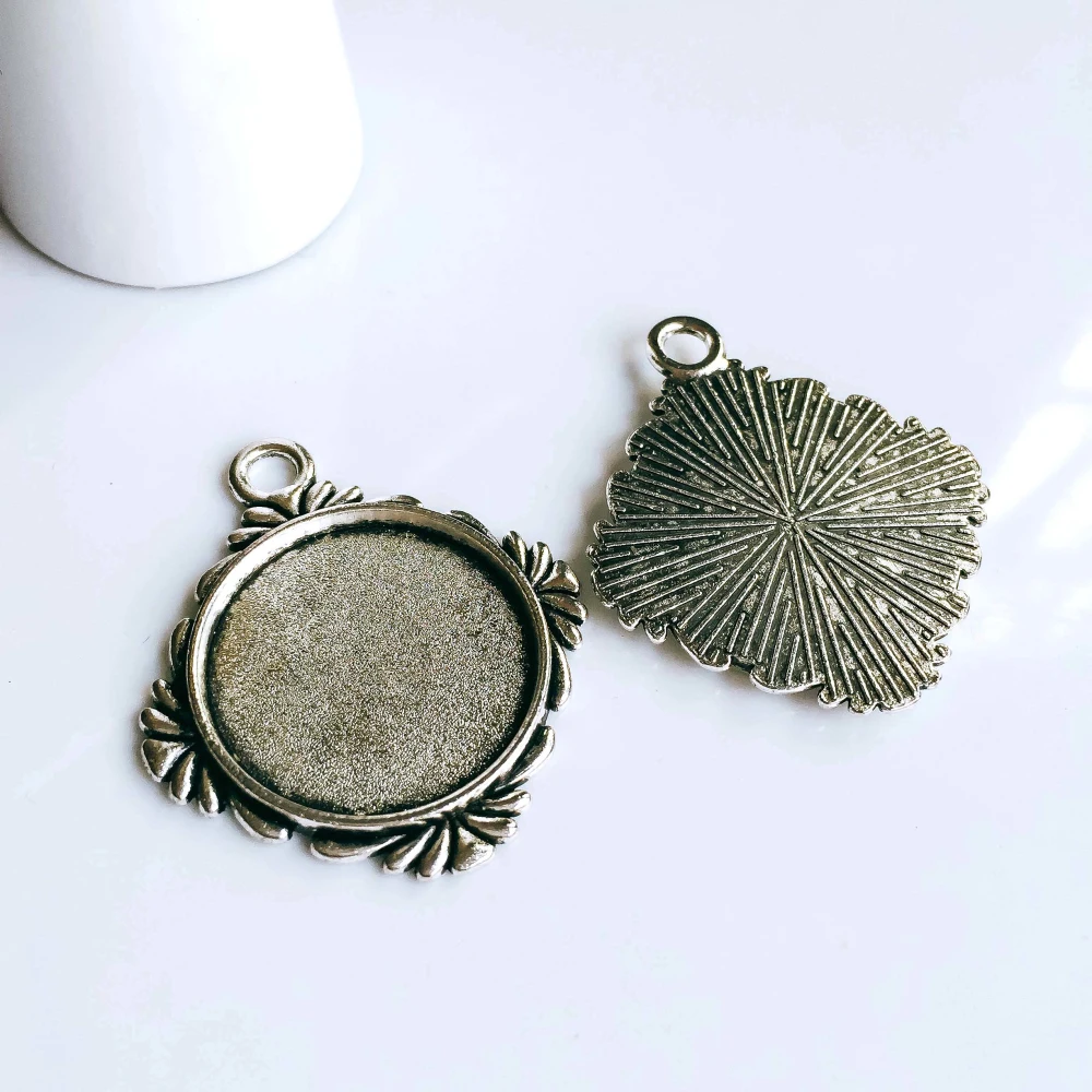 20 мм античный бронзовый серебристый цвет стеклянные заготовки под кабошон