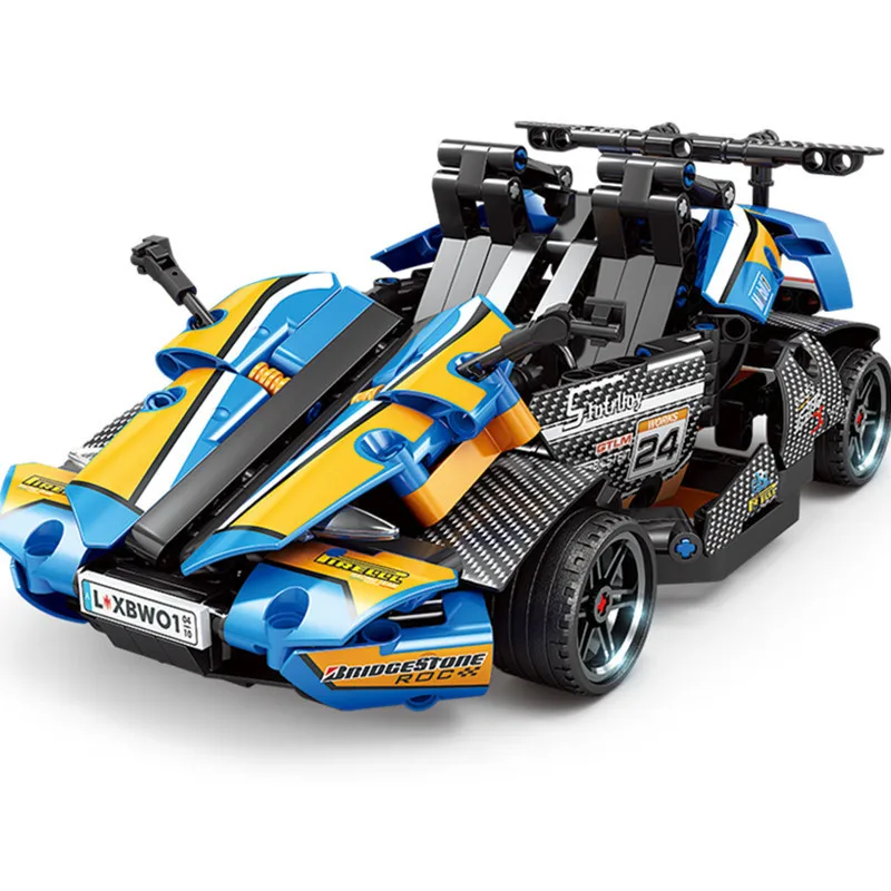 

396Pcs Building Blocks 1042 Assembled Mechanical Pull Back Racing Sports Car Off-road Vehicle Assembly Model Toy Gifts