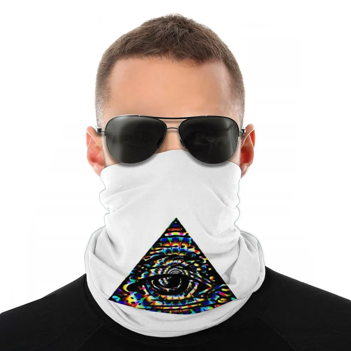 

Psycho Illuminati Eye Scarf Neck Face Mask Men Women Fashion Neck Warmer Neck Bandana Versatility Headwear Outdoor Hiking