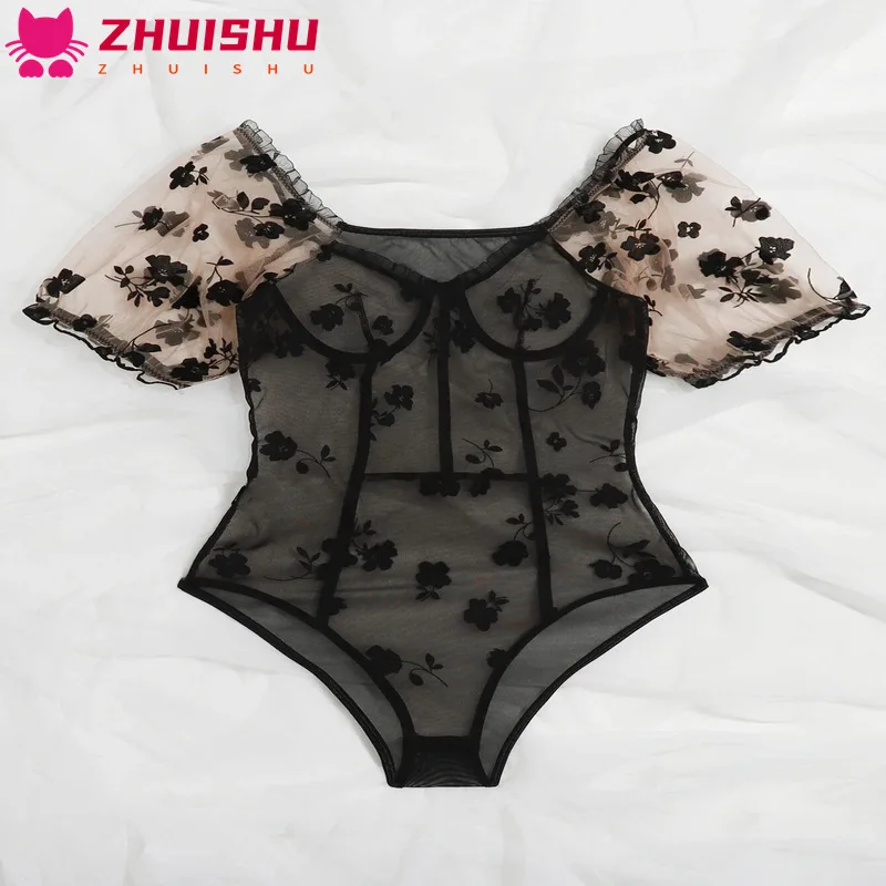 

ZHUISHU европейские и американские женские сексуальные и элегантные цветочные прозрачные колготки Тедди со стальным кольцом