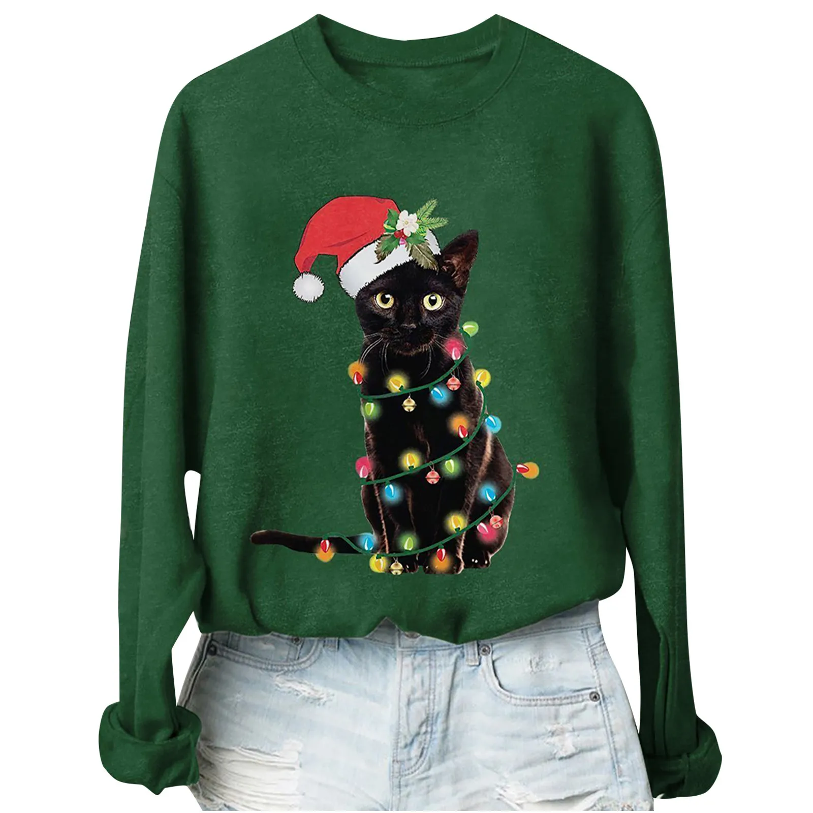 

Fashion Women Casual Christmas Printed Long Sleeve O-neck Sweatshirt Tops Blouse Women Sweetshirts Pullovers Winter Clothing
