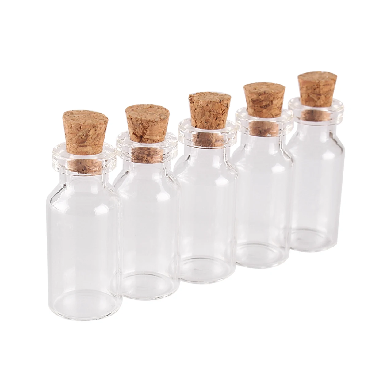 

200 pieces 16x35x7mm 2ml tinyTransparent Glass Bottles Jars Vials with Cork Stopper for Wedding Gift DIY Pendant Art Craft