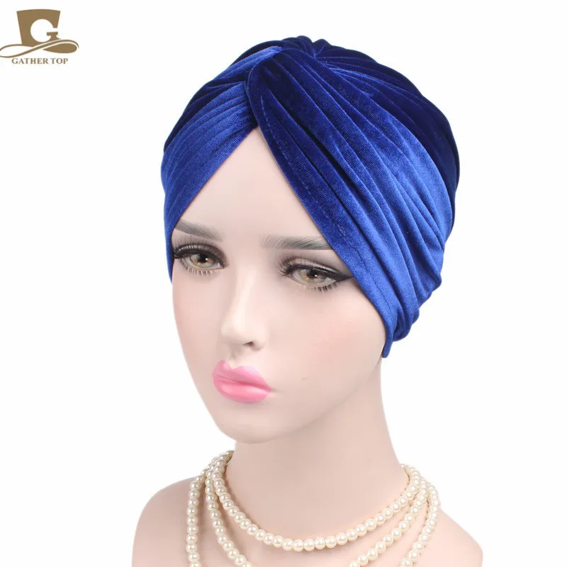 

The New Velvet Elastic Turban Cross Twisting, Cap Hat Amazon Supply Tjm Chemotherapy - 263