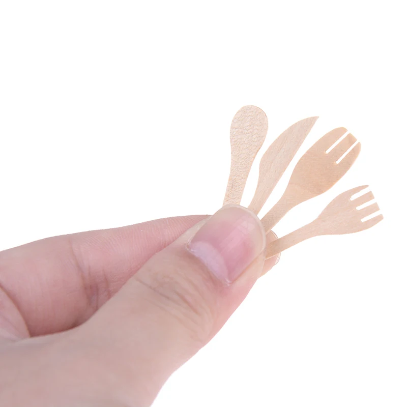 Мини-кухонный деревянный нож и вилка набор металлических банок с венчиком