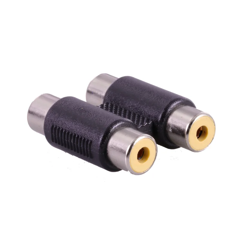 

100pcs/lot 4xRCA Female Jack Adapter H Shape RCA Female to Female Jack Socket Audio Cable Extender Converter Splitter Wholesales