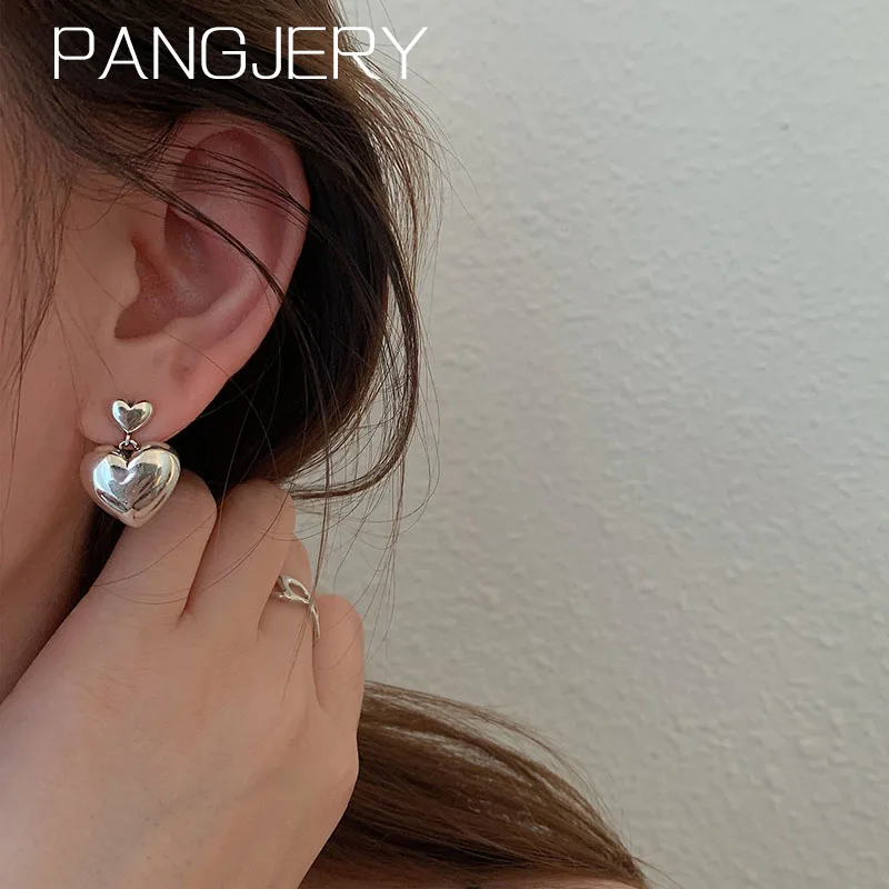 

Женские серьги-сердечки с защитой от аллергии, из серебра 925 пробы