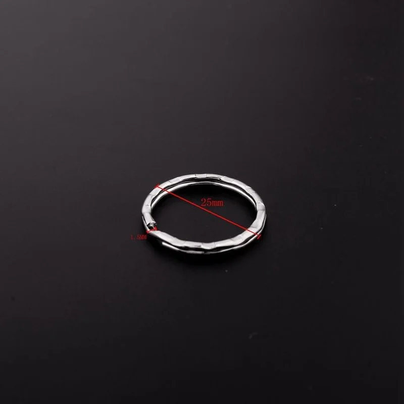 

Ferroalloy Various Specifications Keychain Uneven Surface Metal Key Ring Hanging Ring Key Holder DIY Keychain Accessories Cheap
