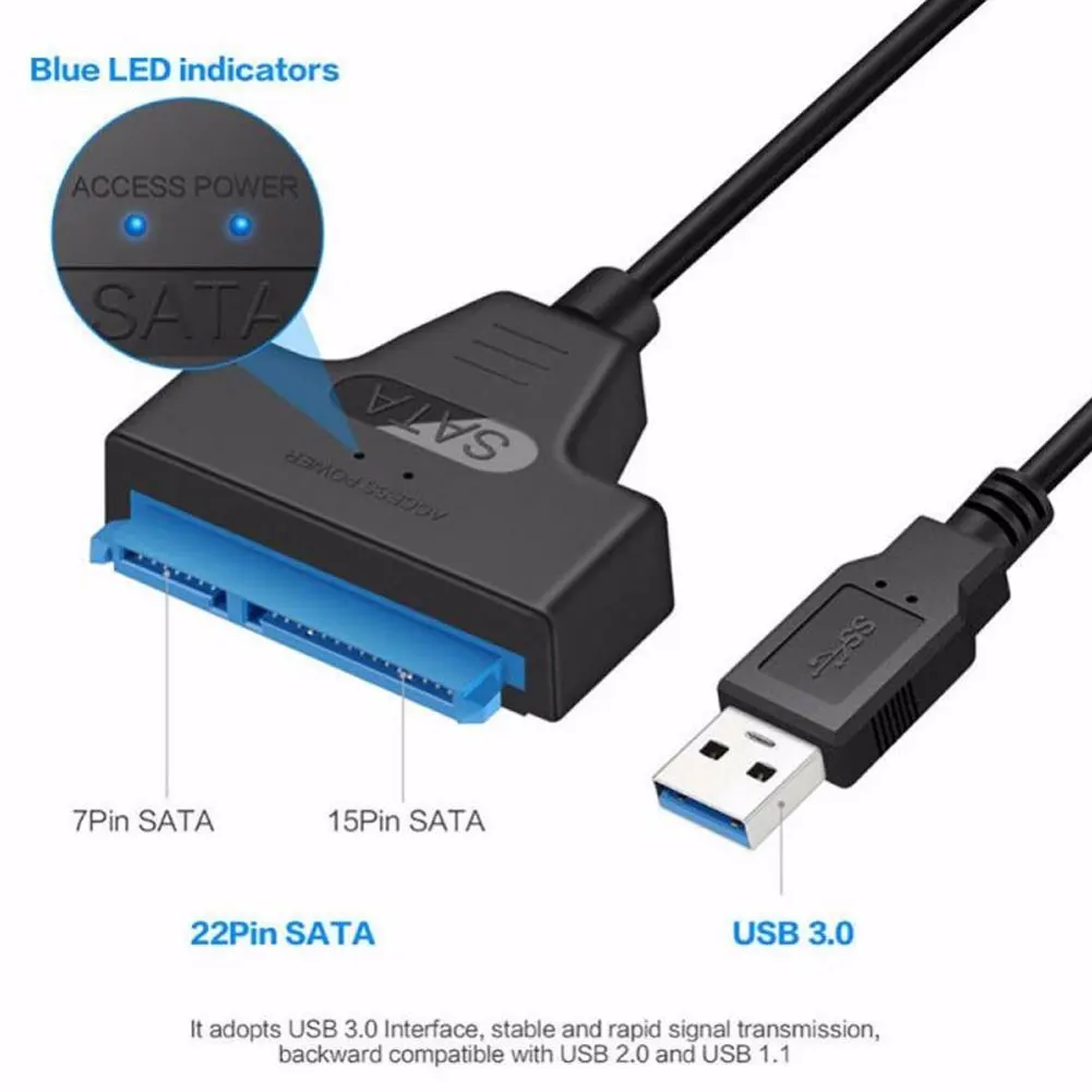 

USB SATA 3 Cable Sata To USB 3.0 Adapter UP To 6 Gbps Support 2.5Inch External SSD HDD Hard Drive 22 Pin Sata III A25 2.0