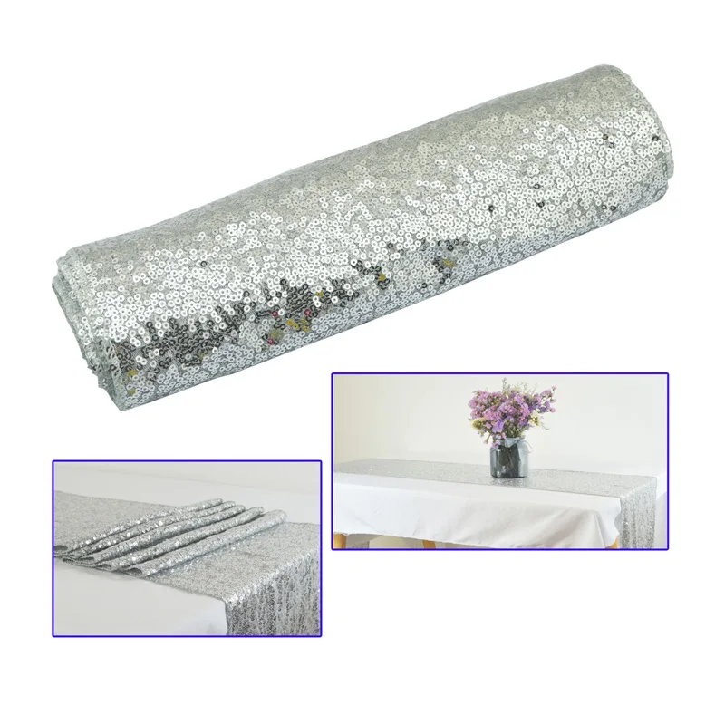 Блестящая настольная дорожка с вышивкой блестящий чехол для стола на свадьбу