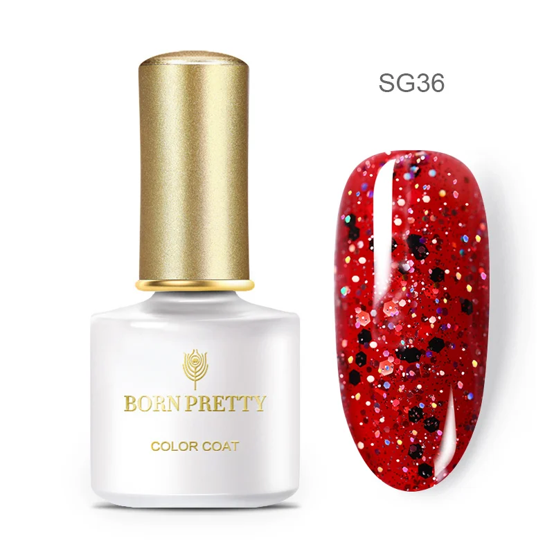 BP-SG36 Гель-лак для ногтей BORN PRETTY с блестящими блестками, 6 мл, голографический УФ-гель, розовый, золотой, серебряный, впитывающий Гель-лак - Цвет: BP-SG36