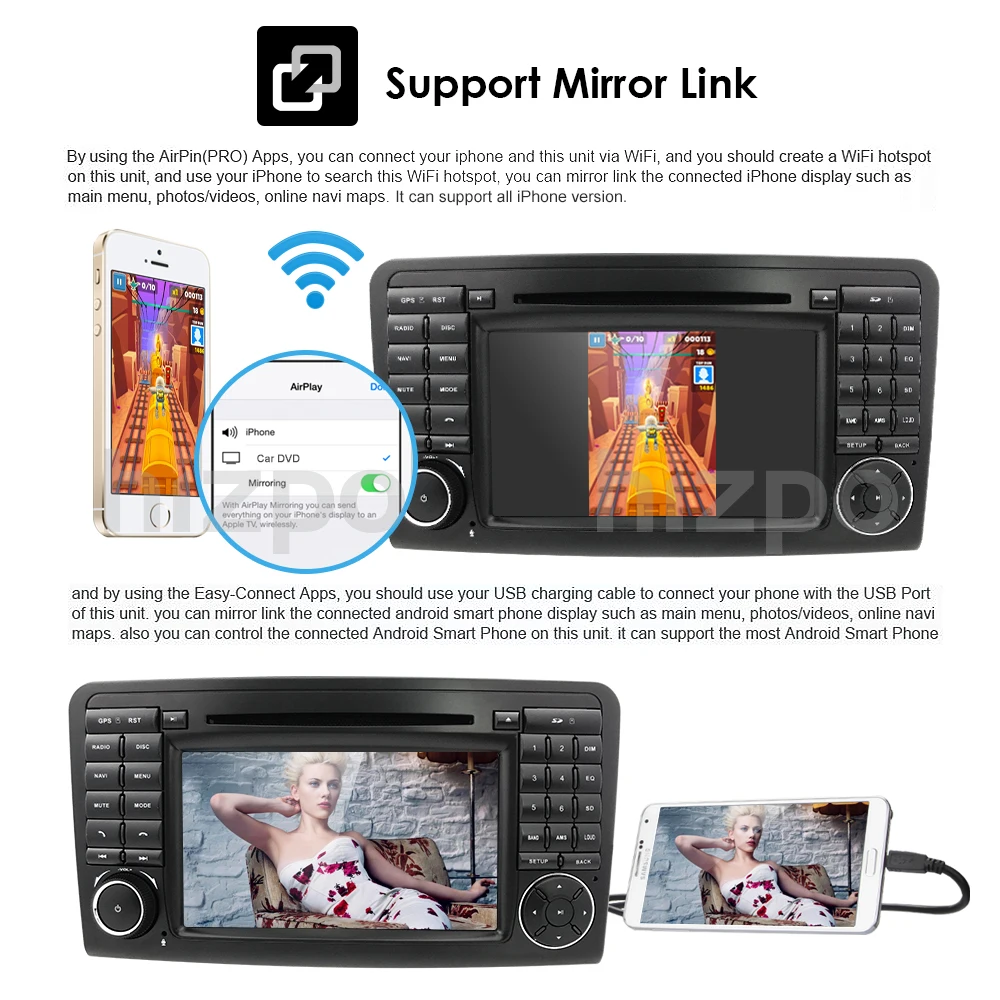 2Din 7 дюймов Android9.0 CarDVD плеер для Mercedes Benz/ML/GL Класс W164 ML350 ML500 GL320 Canbus 4GWifi gps радио CAM