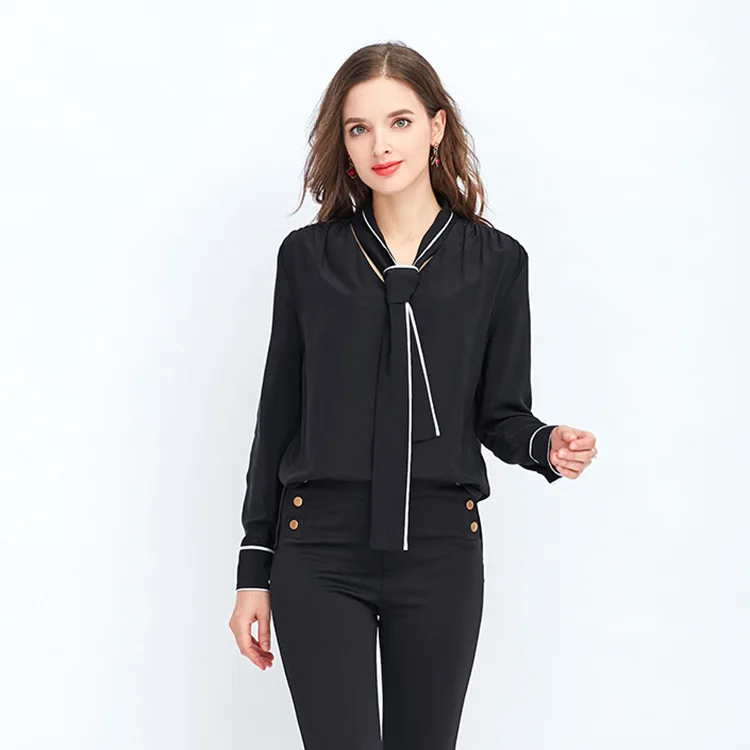 Женская Роскошная рубашка из натурального шелка однотонная короткая Элегантная