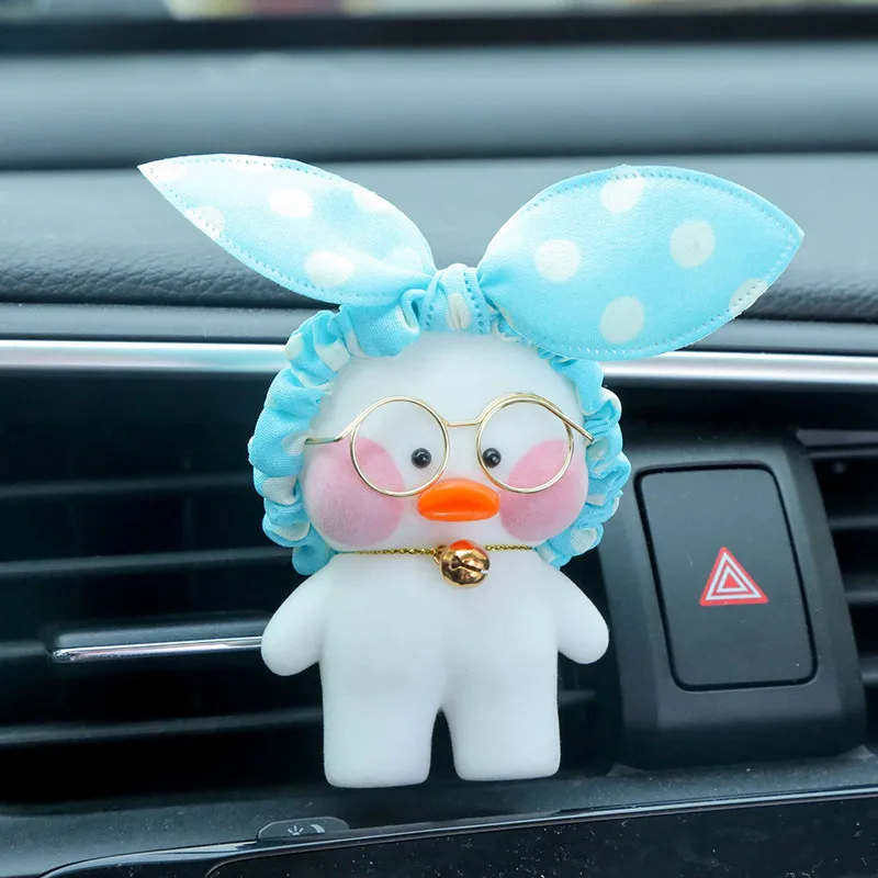 8 см Kawaii LaLafanfan кафе утка игрушка мультфильм милый утка автомобиль Декор животных Куклы Игрушки для девочек подарок на день рождения для детей - Цвет: 2