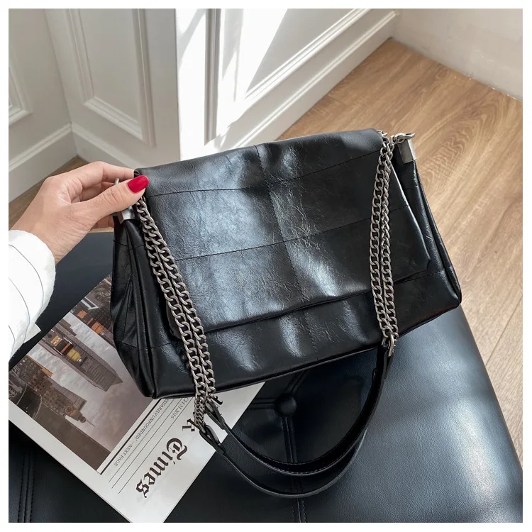 

Женские винтажные однотонные кожаные сумки на цепочке, новинка 2020, модные сумки-мессенджеры, Женский кошелек с клапаном и кошелек