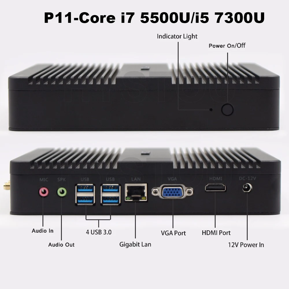 Intel тонкий клиент Core i5 6200U 7200U портативный компьютер Windows 10 pro HDMI VGA 4K HTPC i7 5500U Мини ПК