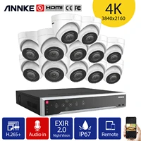 annke 4k ultra hd poe video security system 12mp h 265 16ch nvr with 12x 8mp weatherproof surveillance ip cameras audio record