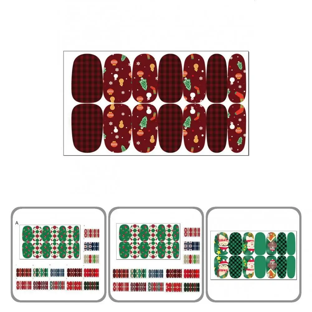 

Non-Fading Ultra Thin Plaid Xmas Nail Art Foils Winter Decor for Female