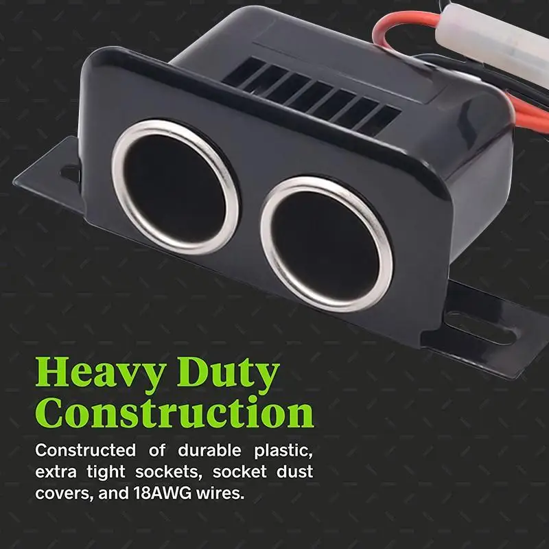 29 см 12 V/24 V Max 150 вт DIY двойное отверстие розетка для автомобильного прикуривателя с