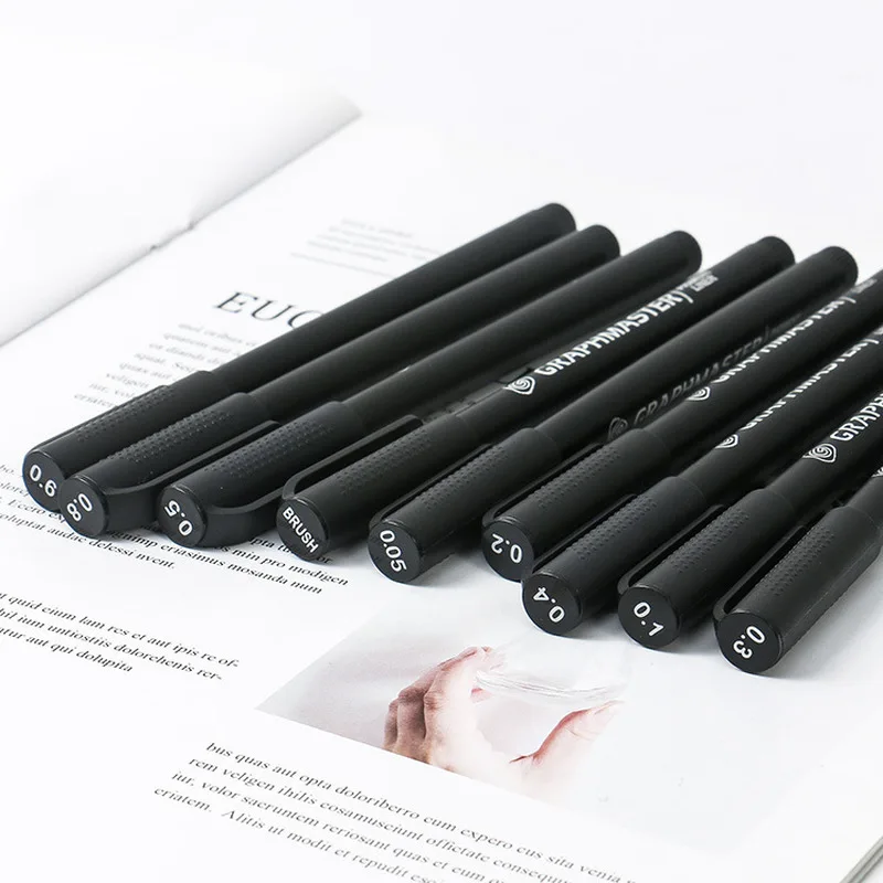 

9 pcs/set Art Painting Needle Pens Art Markers Fast Dry Waterproof School Drawing Sketching Journal Writing Stationery Supplies