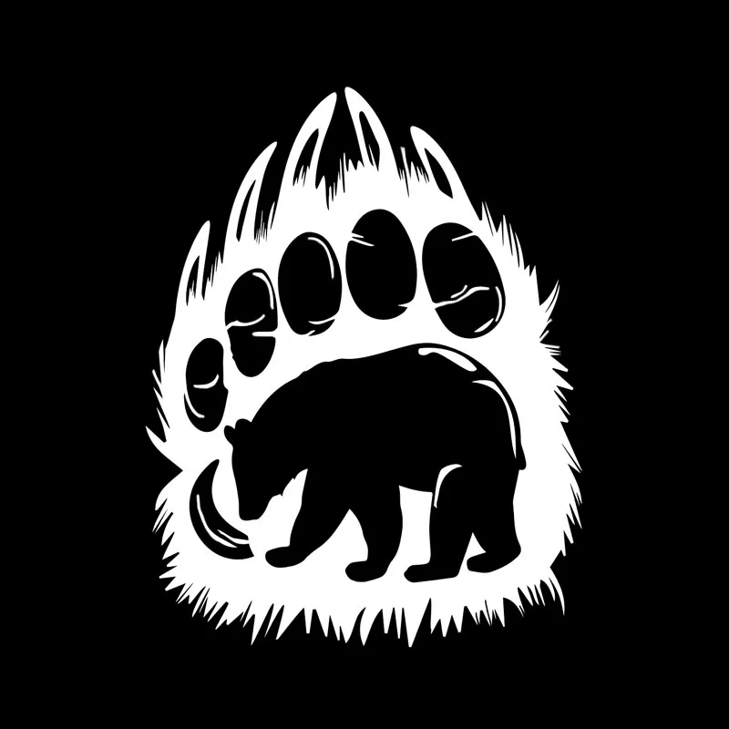 

Dawasaru Lovely Bear Silhouette In Paw Print Living Car Sticker Waterproof Decal Truck Motorcycle Auto Accessories PVC,15cm*11cm