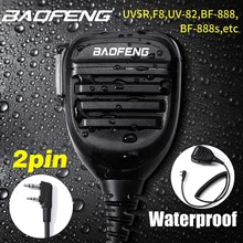 BaoFeng 2 Pin водонепроницаемый ручной микрофон динамик микрофон для Baofeng Walkie Talkie UV5R, UV5RA, UV-82, DM-5R Plus, BF-888s RadioNew