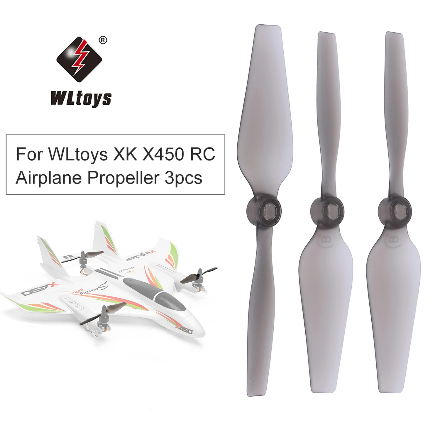 WLtoys XK X450 радиоуправляемый самолет вертолет фиксированное крыло пропеллер 3 шт. RC