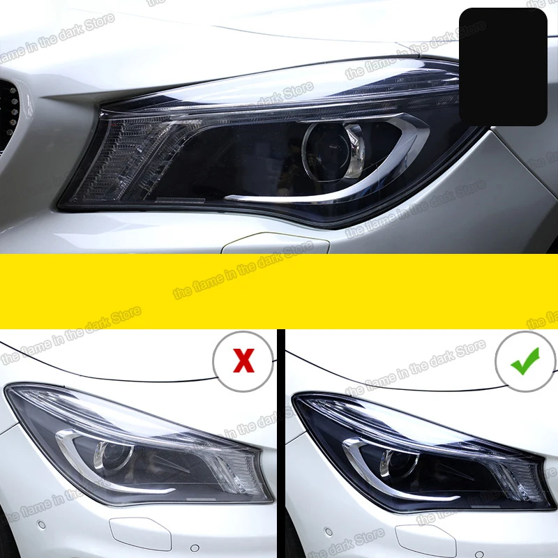 Прозрачная Черная защитная пленка Lsrtw2017 из ТПУ для автомобильных фар Mercedes Benz C class