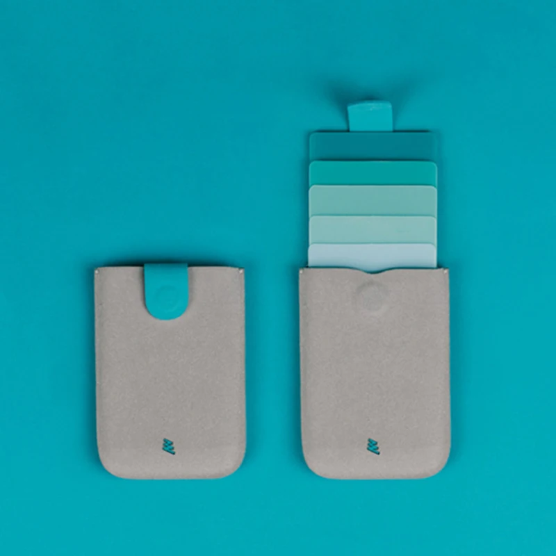 gray green DAX, ультра тонкий держатель для карт, портативный, градиентный, смарт, мужские кошельки для карт, сумки для денег, Porte Carte Bancaire, короткий женский кошелек - Цвет: gray green