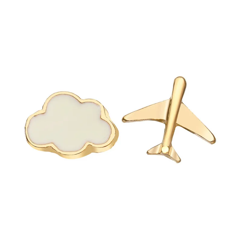 

Simple Personality White Cloud Airplane Stud Earrings Jewelry Accessories