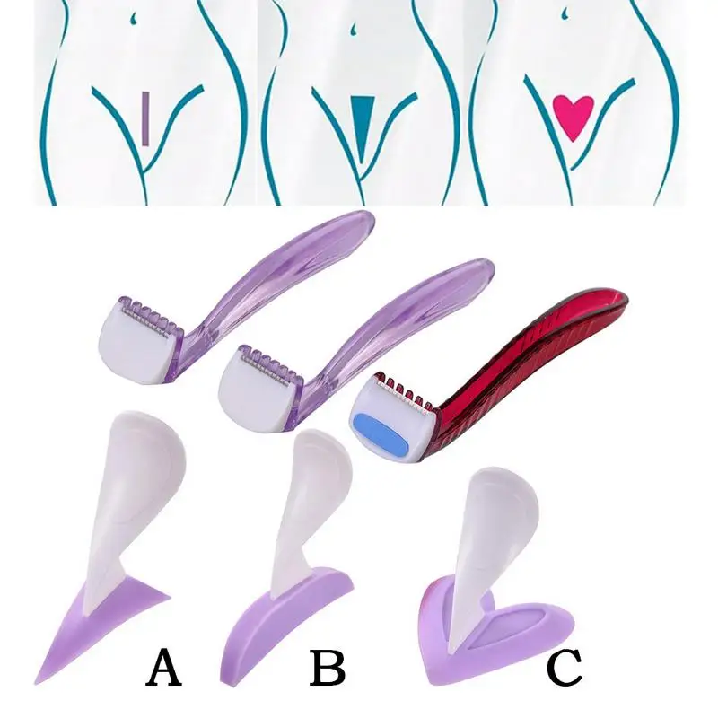 

1 Set Women Bikini Dedicated Privates Shaving Stencil Sexy Female Pubic Hair Razor Intimate Shaping Tool