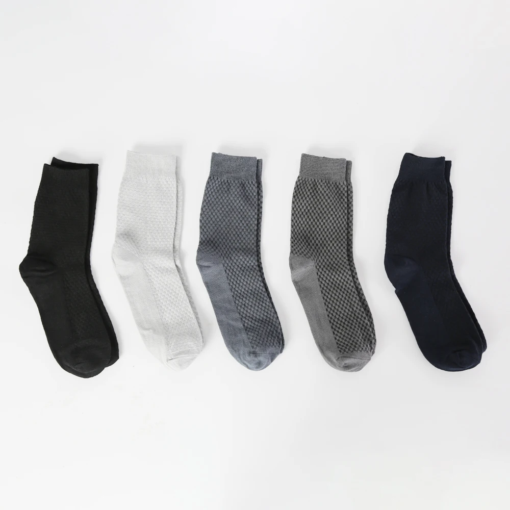 2020 Hot Sale Men's Business Casual Dress Socks Black 10 Pairs High Quality Bamboo Fiber Socks For Man Gift Plus Size 39-46