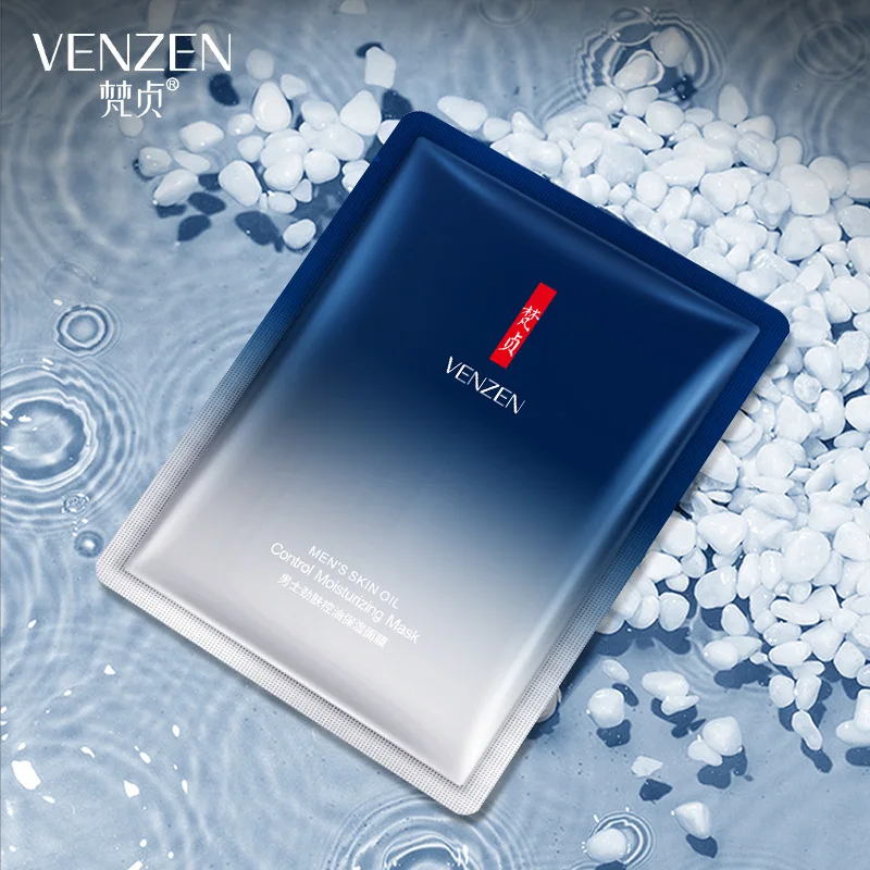 

VENZEN 5pcs/lot Men's Mask Oil Control Whitening Shrinking Pores Moisturizing Remove Blackheads Anti Acne Mask for Face Man