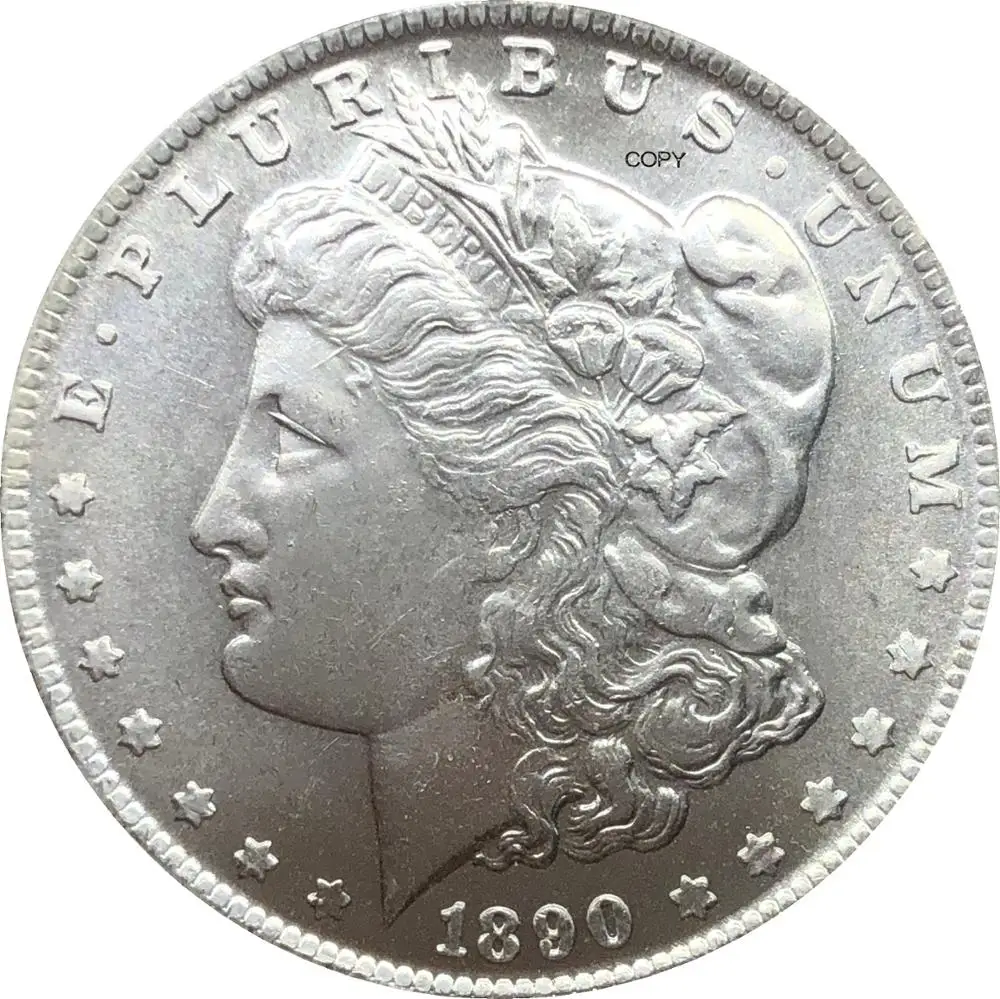 Соединенные Штаты Америки 1890-х годов Морган один доллар США Монета Свободы из купроникеля, покрытая серебром В Бога мы верим копия.