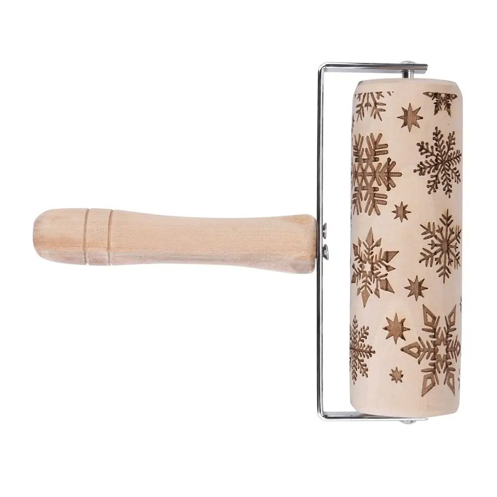 Рождественская скалка для тиснения печенье выпечки фондан пирог деревянная