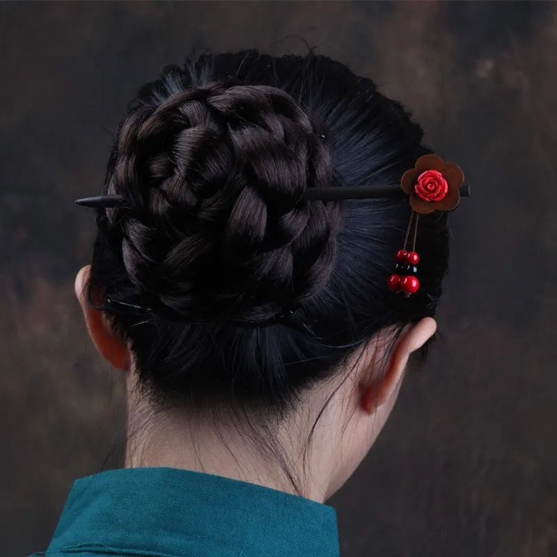 Винтажные резные розовые длинные подвески-шпильки с кисточками для женщин и