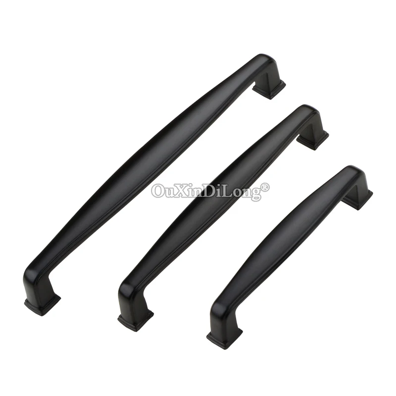 Классический черный 10 шт Европейский сплошной кухонный шкаф дверные ручки ящик