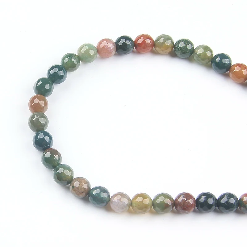 

Natural Round Color Mixing Faceted Agate Beads for DIY Jewelry Making