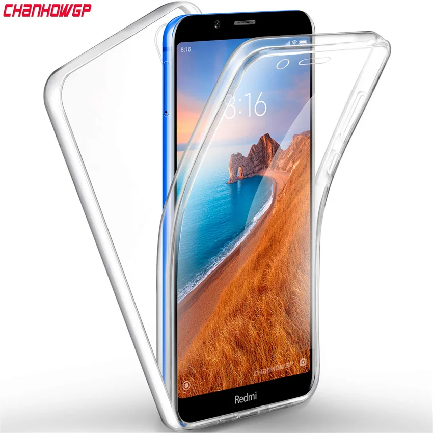 Защитный чехол с поворотом на 360 градусов для Xiaomi Redmi 7A 7 прозрачный Note Pro 2 в 1