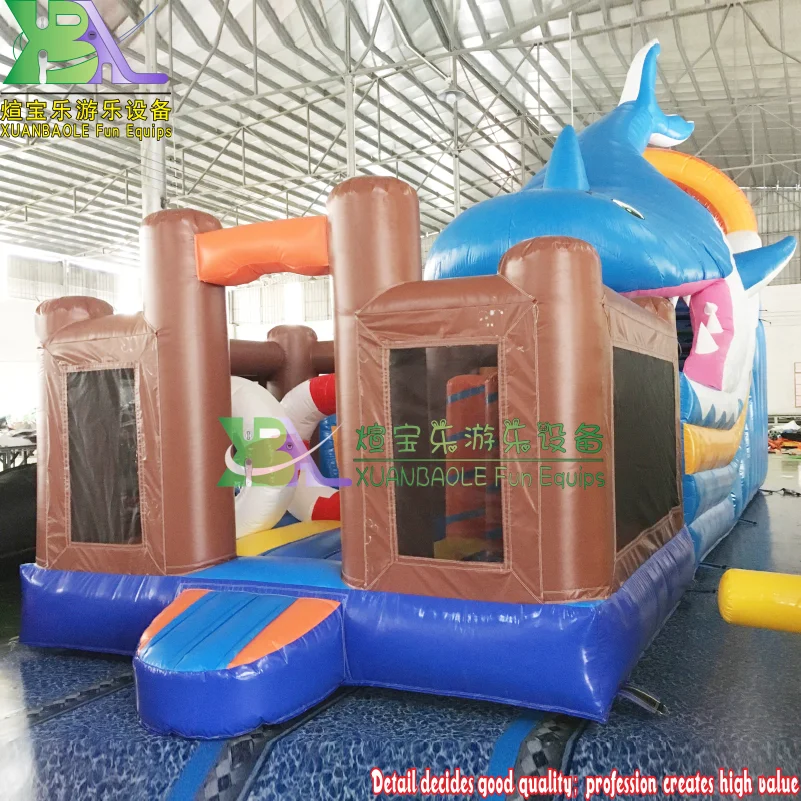 Новый Привлекательный надувной батут в виде акулы воздушный для вечерние аренду