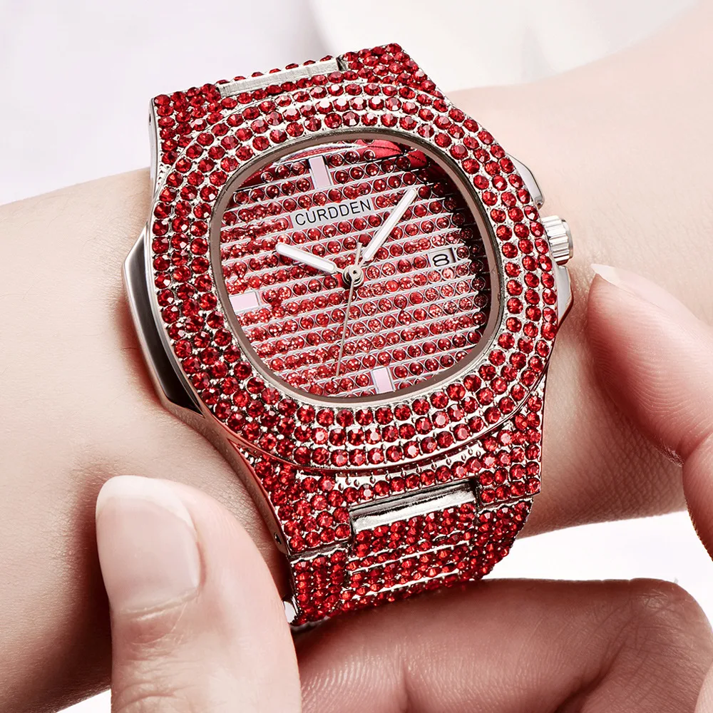 

Genuine Real Pure Solid Luxury Jewelry Diamond Copy Watch for Men Stainless Steel Business Wristwatch Dropshipping