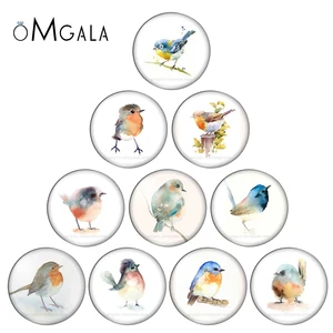 Новинка красивые художественные разнообразные птицы 10 шт. 8 мм10 мм12 мм18 мм20 мм25 мм Круглый Фото стеклянный кабошон демонстрационная фурнитура с плоским основанием