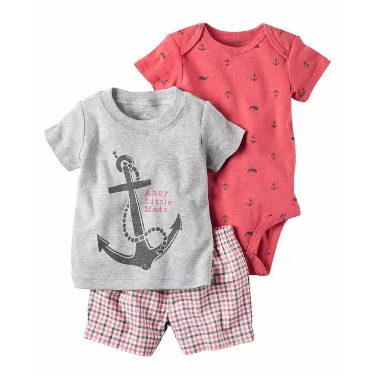 

Malapina 2020 Summer Newborn Baby Boy Clothes Set Infant T-Shirt Top+Shorts+Bodysuit Toddler Homewear Outfits Clothing Set