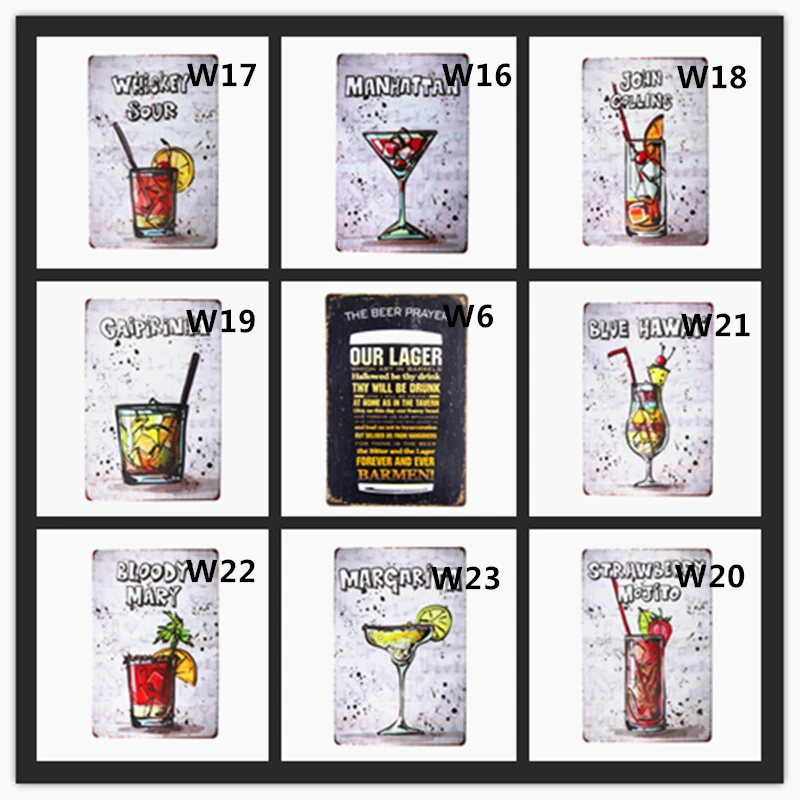 

Drink Bloody Mary Cocktail Metal Tin Sign Vintage Metal Crafts Man Cave Bar Pub Tavern Home Decor Plaques Metal Wall Art Decor