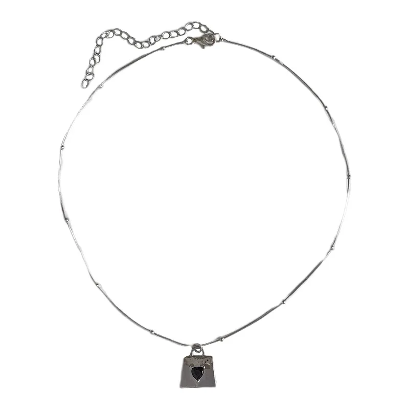 

2021 New Simple Love Lock Ins Pendant Clavicle Chain Necklace Female Temperament Vintage Simple Trendy Necklace Gift Accessories