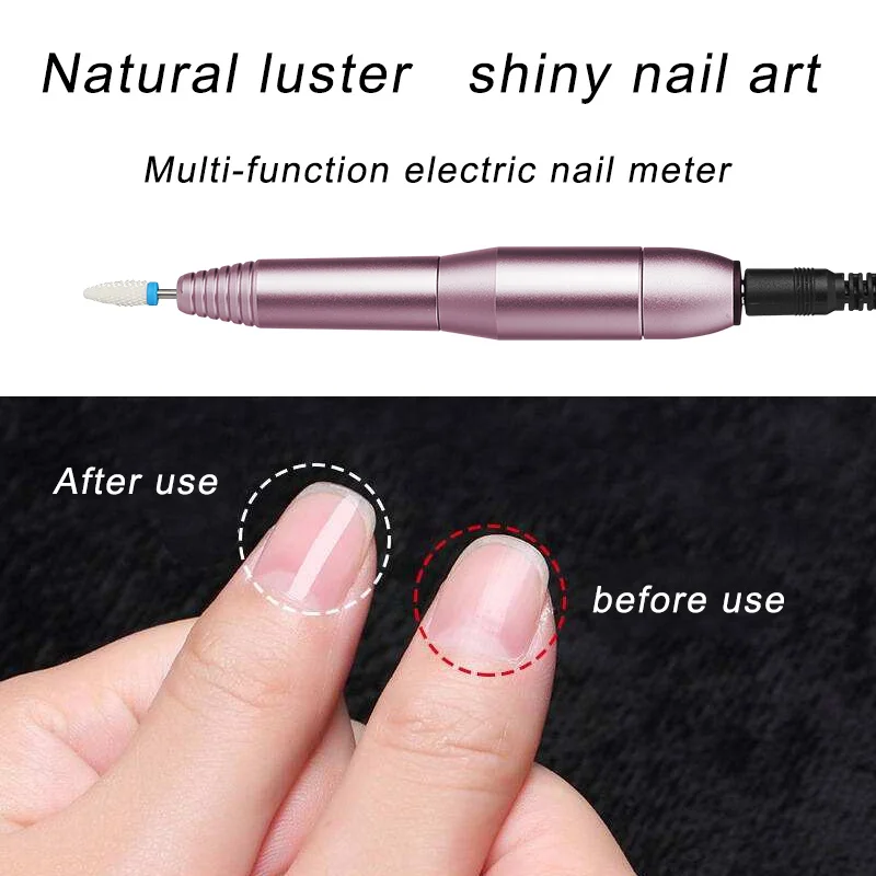 Электрическая дрель для ногтей ручка машинка маникюра 12 в золотой серебряный