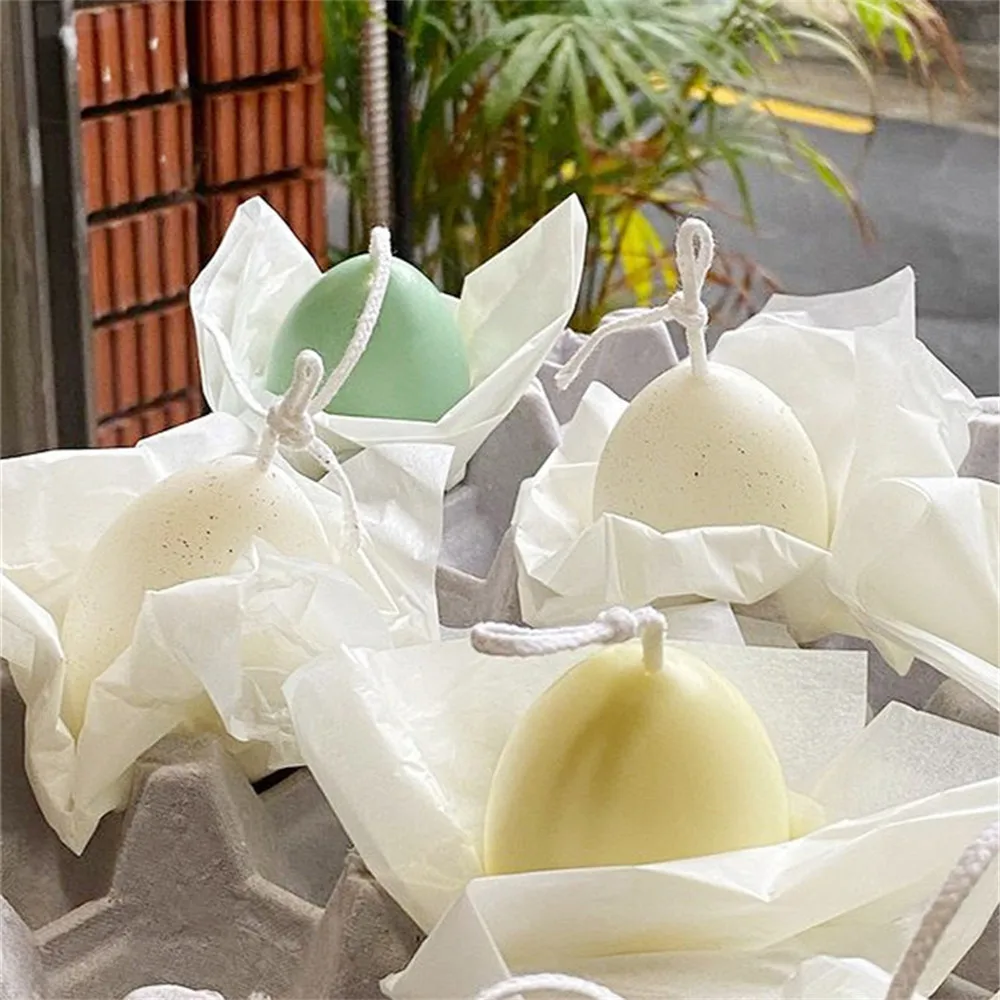 

3d Silicone Candle Mold Single Hole Simulation Egg Scented Candles Mold For Candle Making Silicone Mold Soap Making Supplies